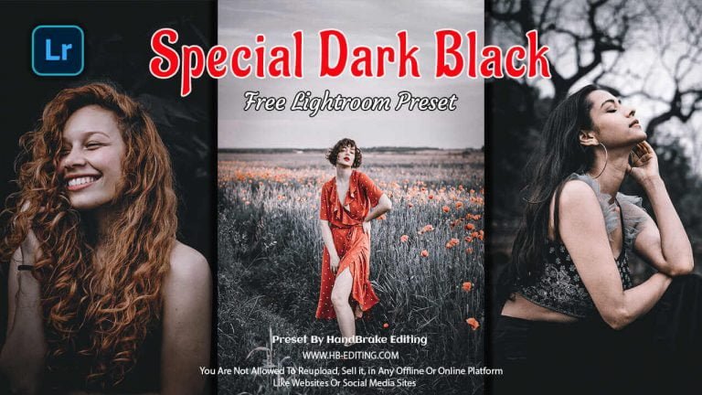 Special Dark Black Lightroom Preset Free Download